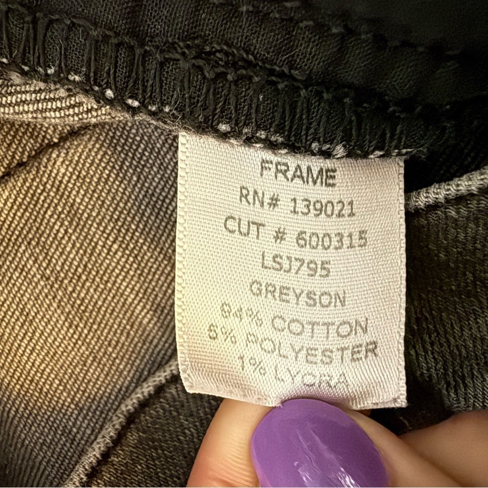 Frame Le Skinny de Jeanne Grey Distressed Low Rise Skinny Jeans 26 - Picture 9 of 13